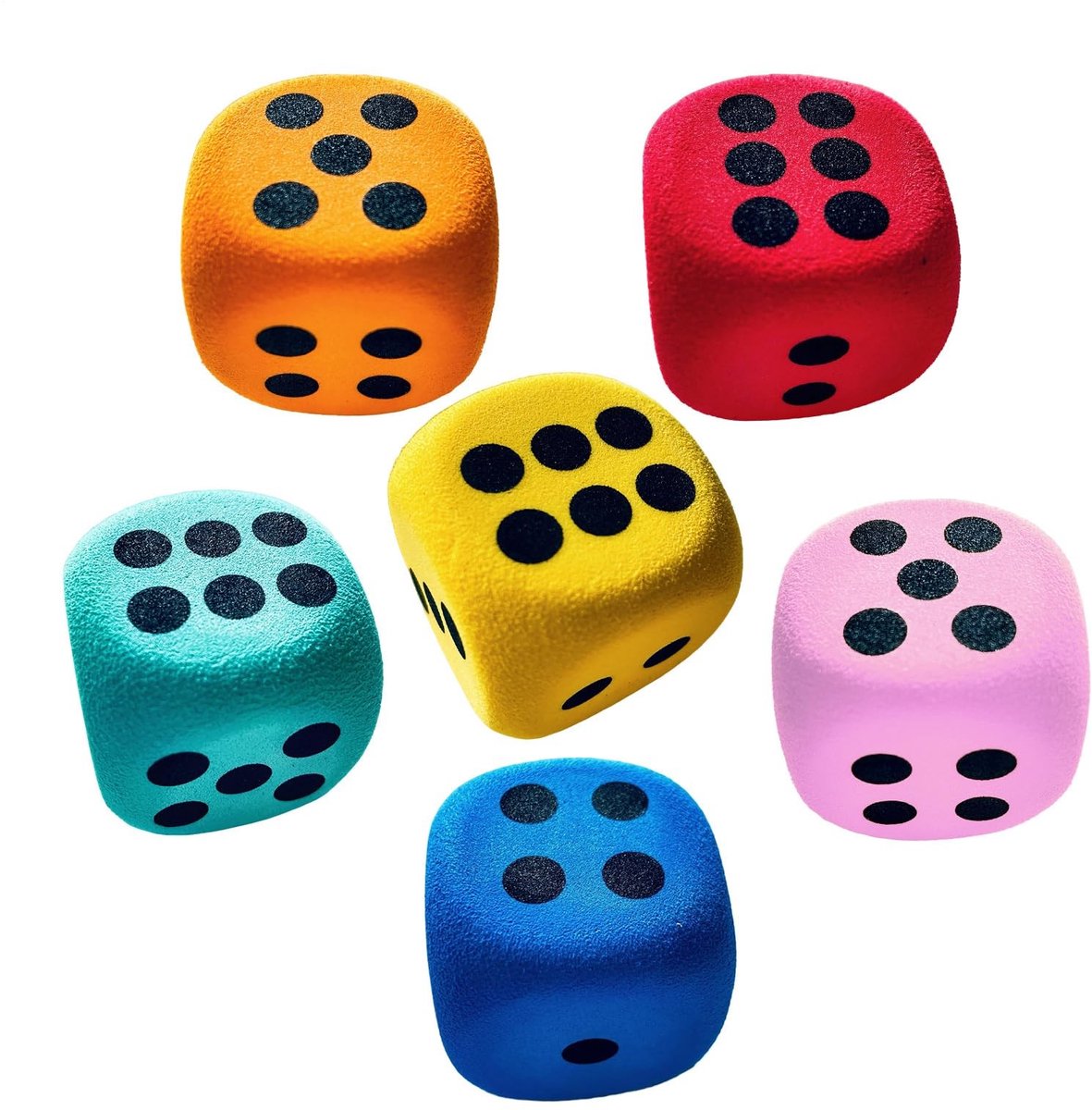 Grote Schuim Dobbelstenen - Set van 6