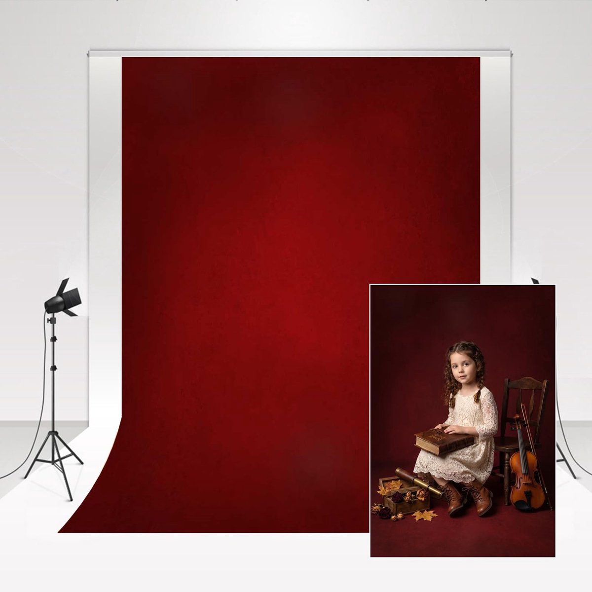 Fotografie Achtergrond - Zwart Rood Gradient 2x3m