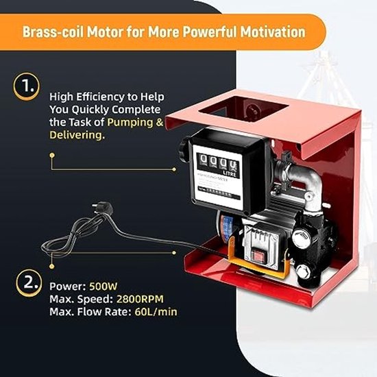Diesel Pomp 550W - Zelfaanzuigend voor Brandstofextractie — afbeelding 2