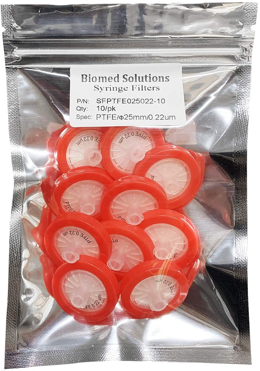 Syringe Filters - Hydrophiele Membrane 25mm Diameter - 0.22μm Pore Size - 10 Stuks