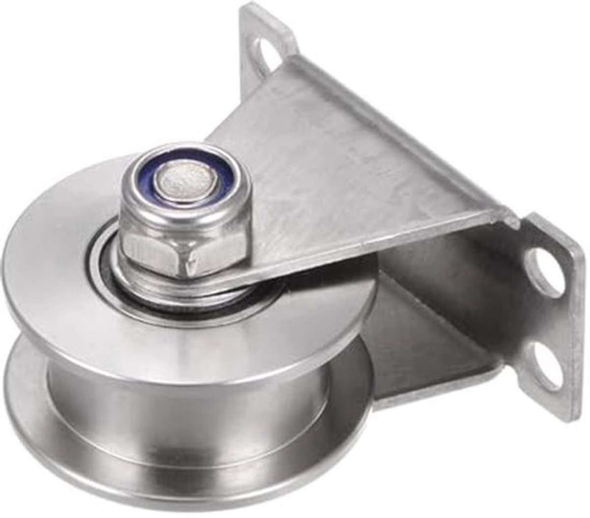 H-Groove Walker Roller 1.89 Inch - 201 Rvs - Dubbele Wielen met Terugrailhouder