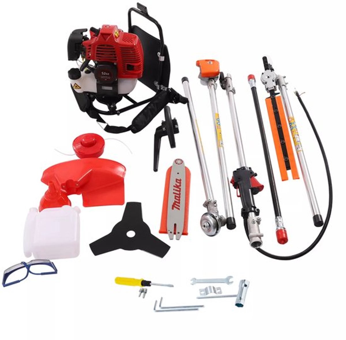 Grastrimmer - Rood - 1700W - 52cc - Benzine - 40 cm Snijlengte - Tuinonderhoud