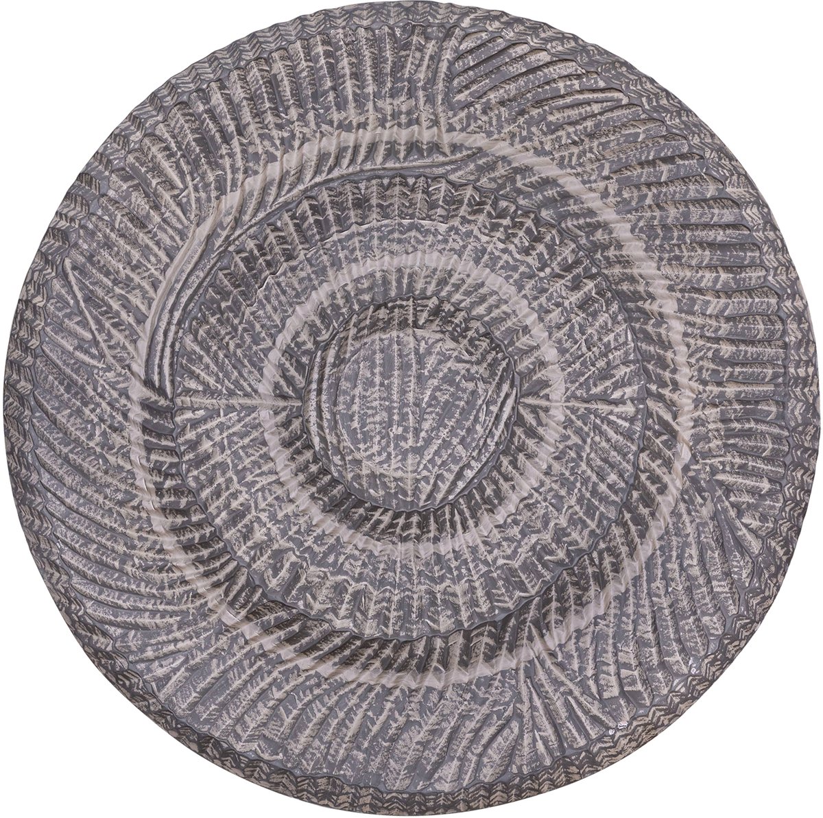 PTMD Zoelle Dark Grey MDF Carved Circle Wall Panel S