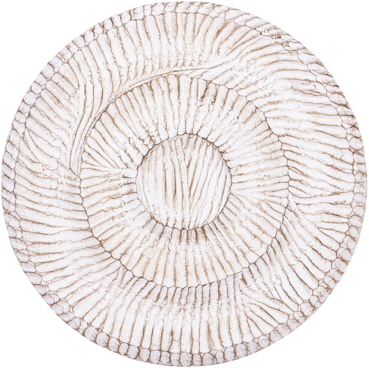 PTMD Zoelle Off White MDF Carved Circle Wall Panel S