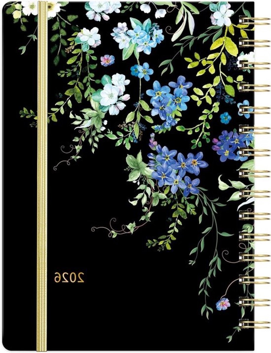 Planner 2024-2025 - Agenda Kalender - Dagelijkse Planning - Academische Indeling - 64 x 85 Inch - Blauw Zwart