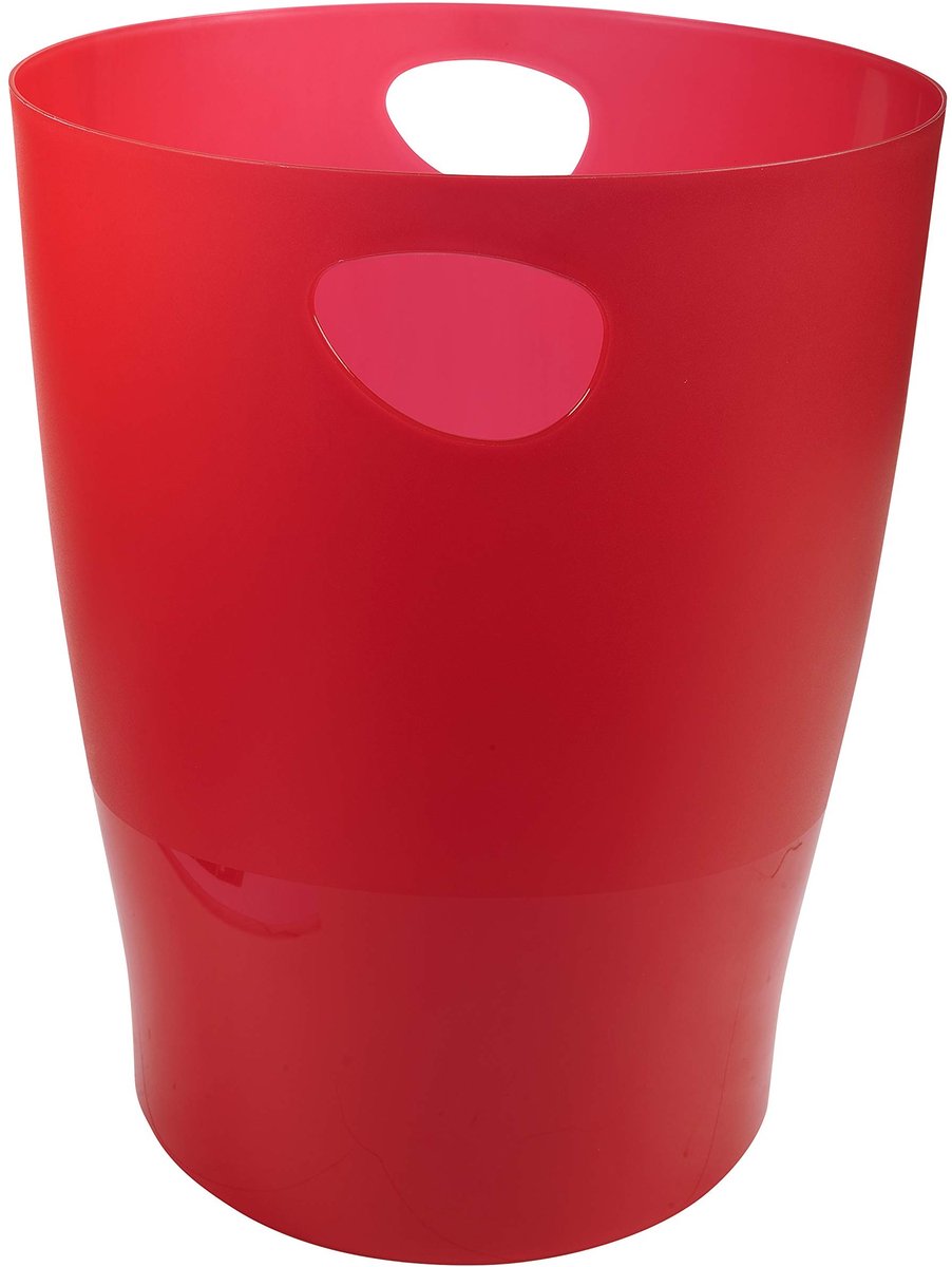 Set van 8 Vuilnisbakken met Handvatten - 15 Liter - Translucent Carmijnrood
