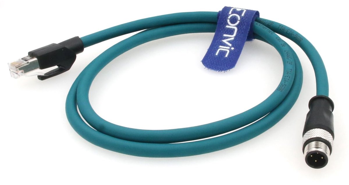 Ethernet Kabel RJ45 - 4 Pin D-Code naar Male-to-Female - 1 Meter