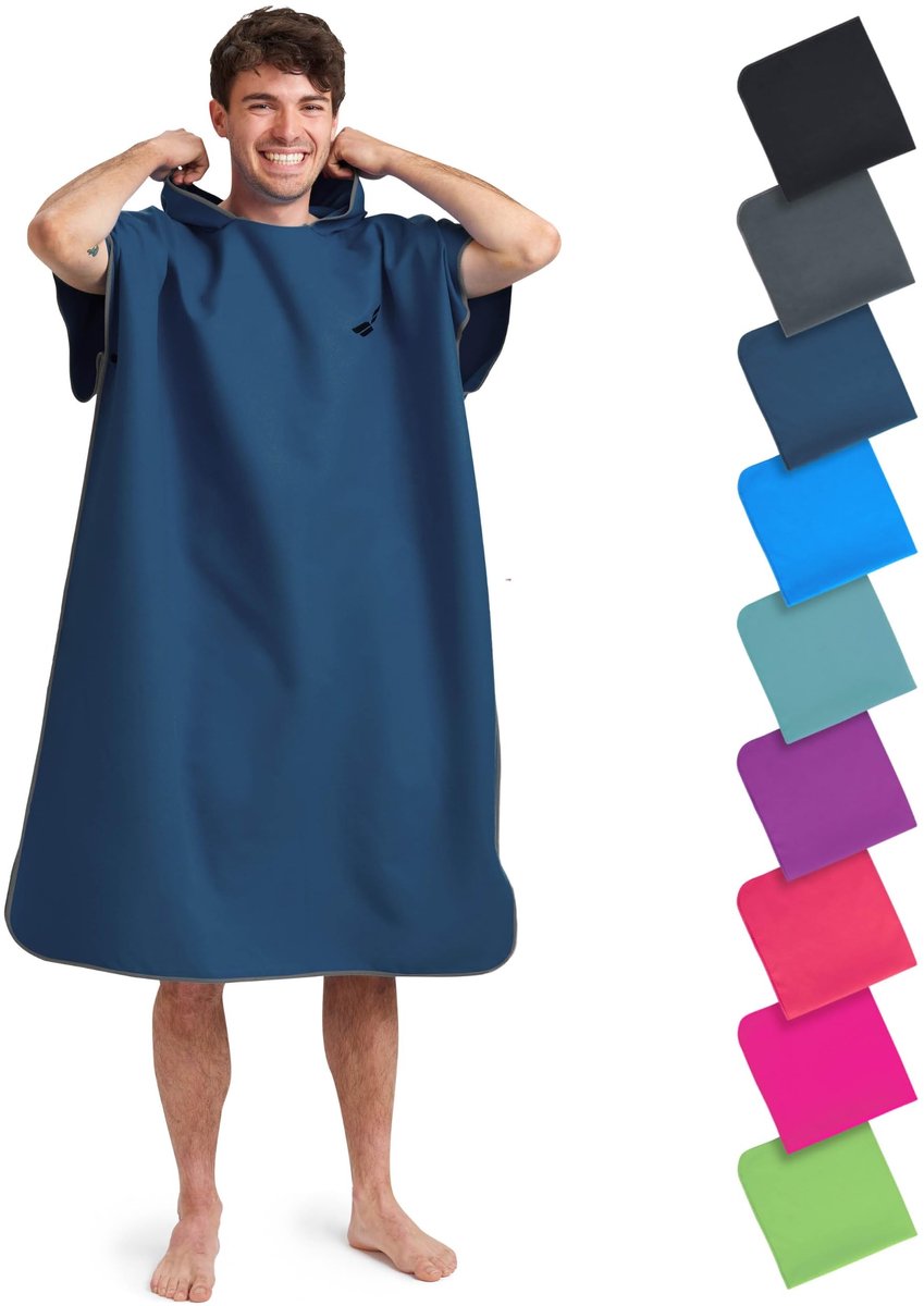Strandhanddoek - Ultra Licht en Sneldrogend - Microvezel Surf Poncho - Roze