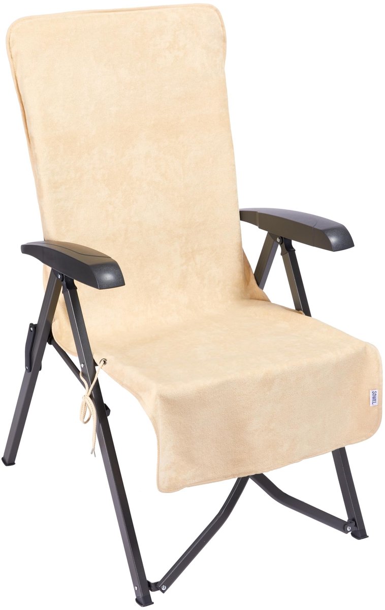 Handdoek voor ligstoel - 100% katoen - 56 x 140 cm - zandkleur