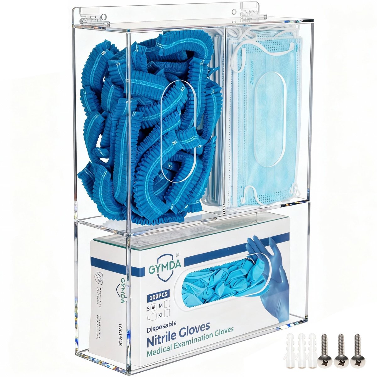 Acryl Disposable Glove Box en Masker Dispenser met Lid