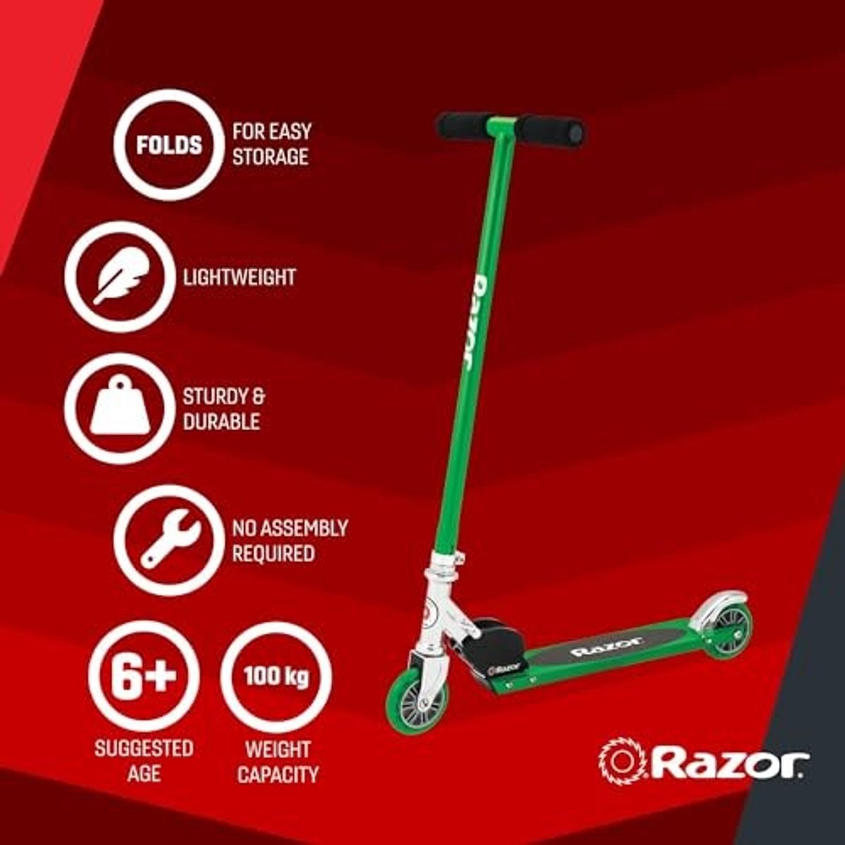 Vouwscooter voor volwassenen - Lichtgewicht en draagbaar - Groen