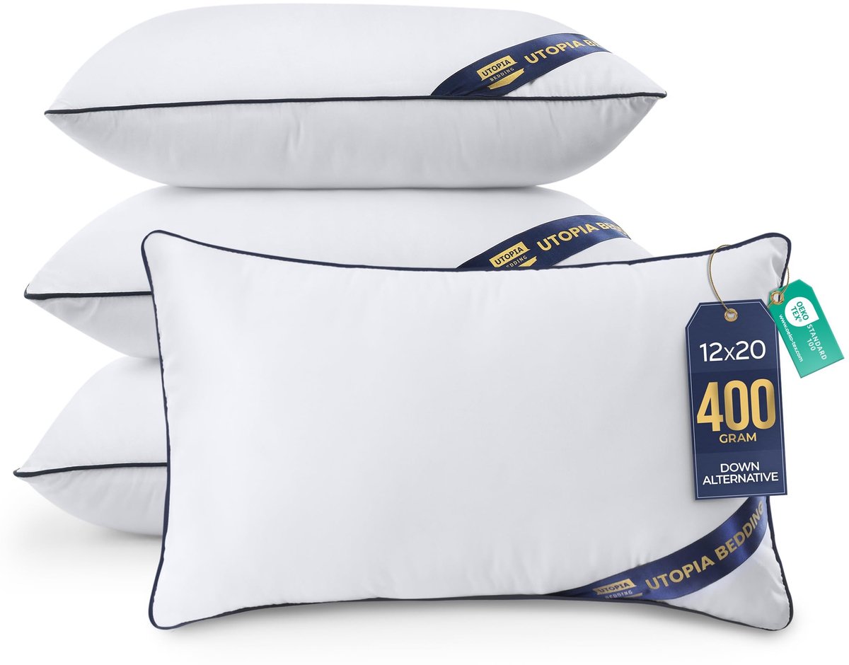 Throw Pillow Set van 4 - Microfiber - 30 x 50 cm - Wit