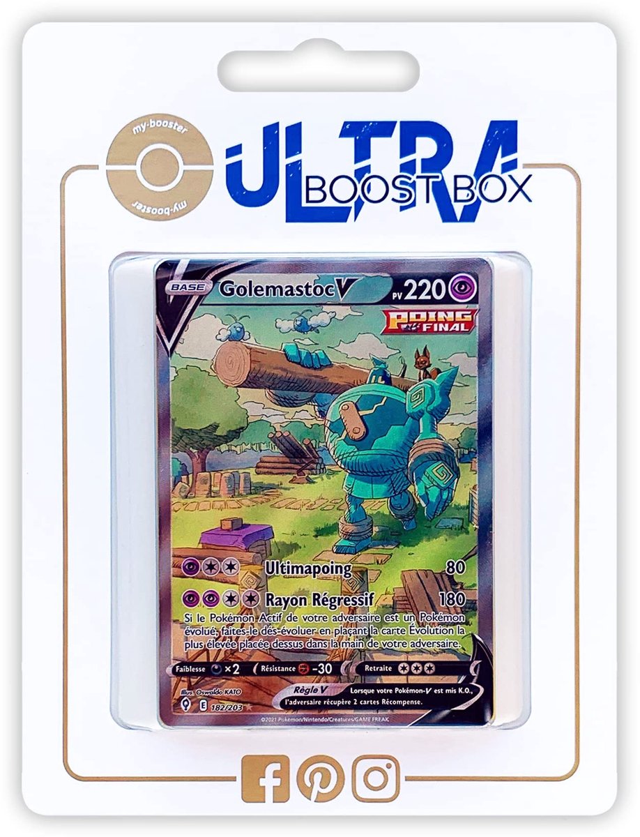 Golemastoc V Pokémon kaarten - Box met 10 Franse kaarten