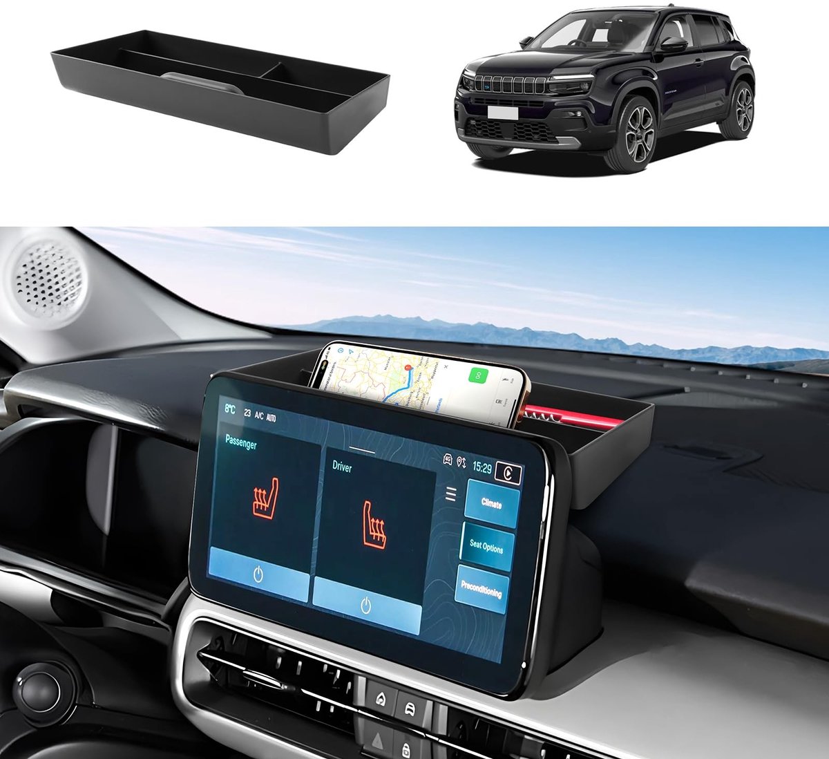 Center Console Opbergbak - Organizer voor Jeep Avenger 2023 2024