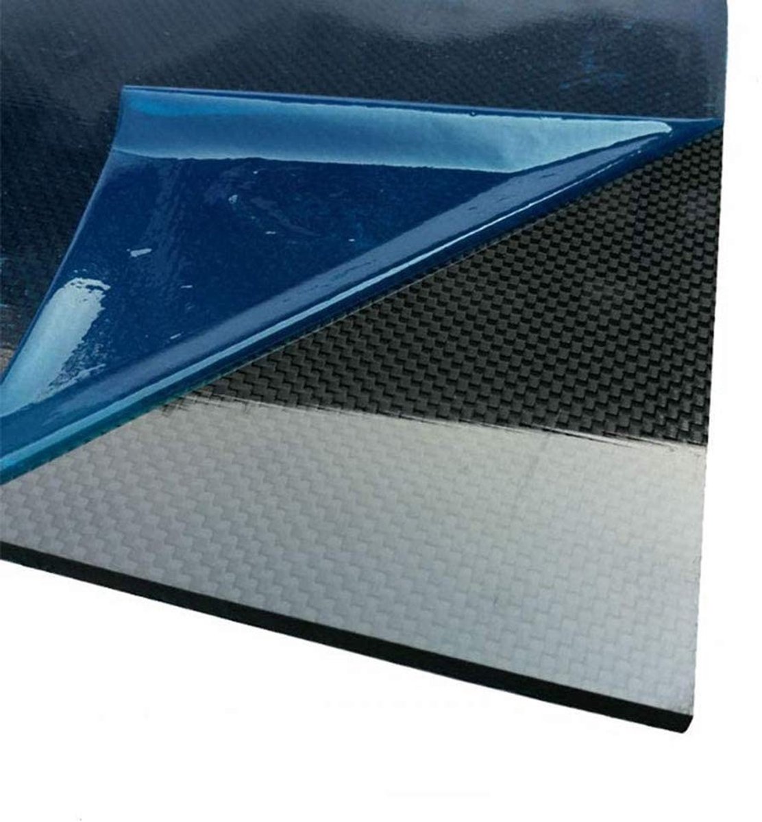 Koolstofvezelplaat - 200x400mm, glanzend oppervlak - 6mm dikte