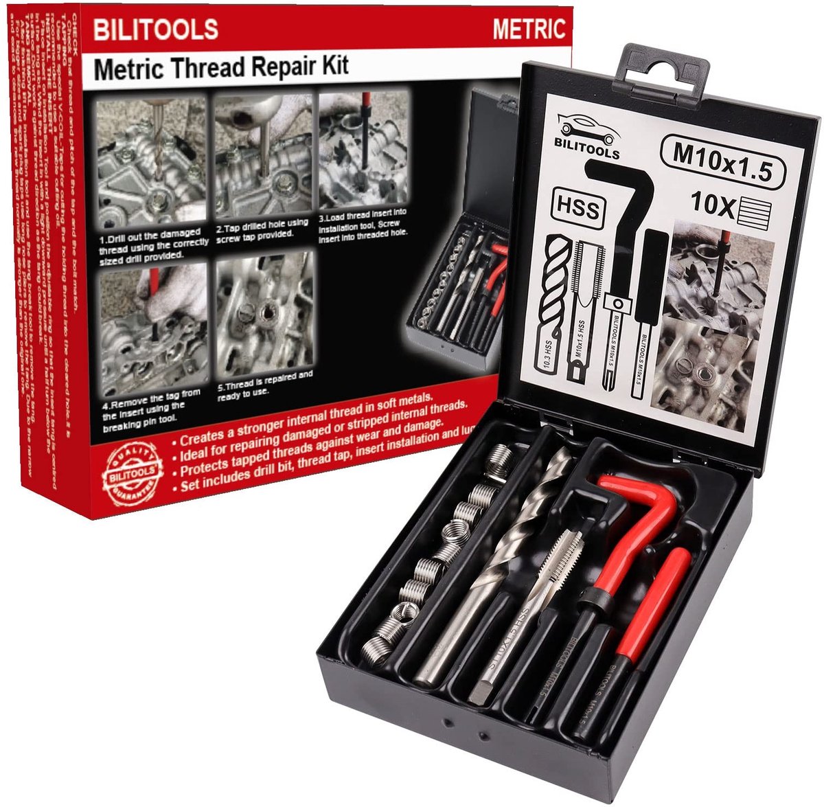 M10x1.5 Draad Reparatie Kit - Geschikt voor Metalen en Kunststoffen