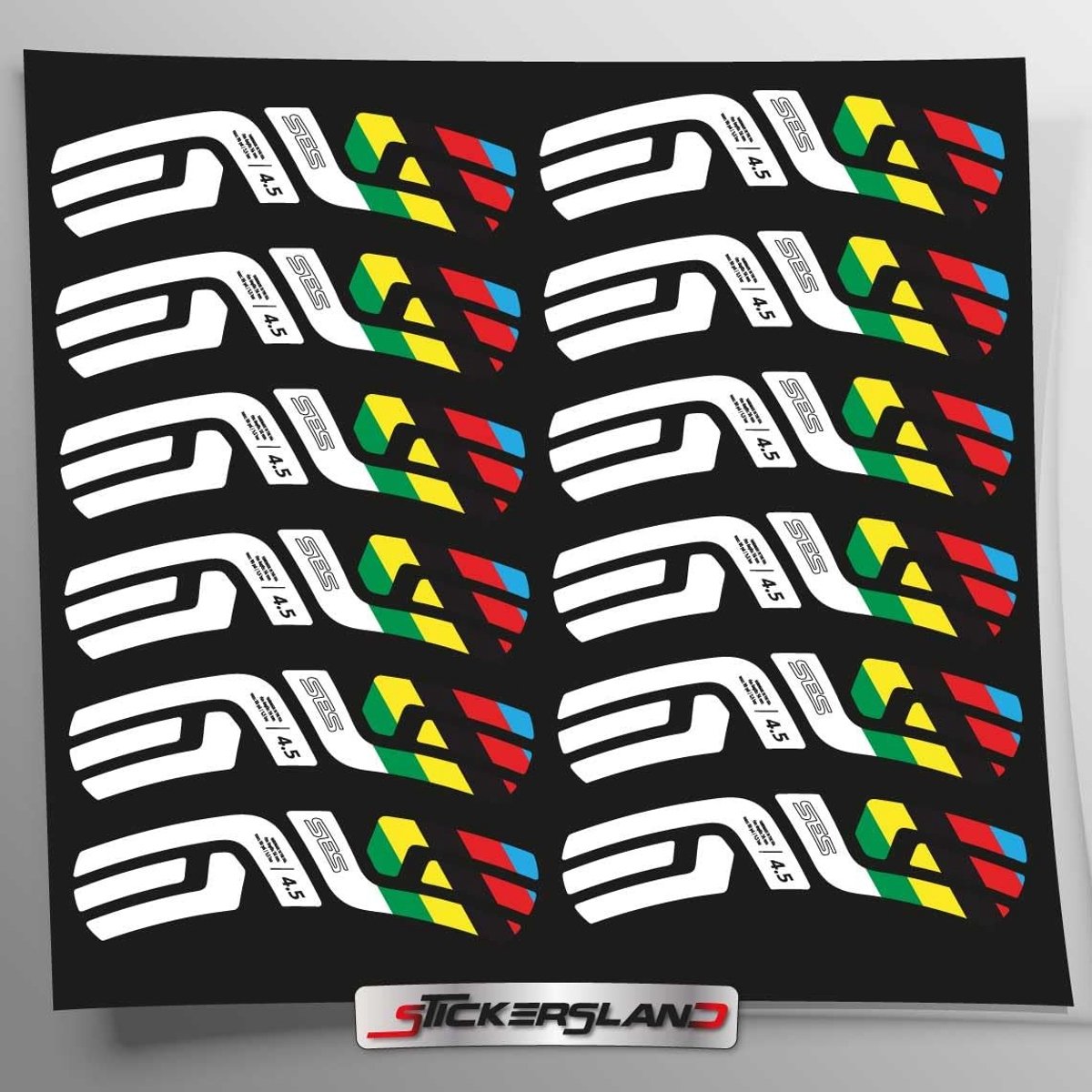 Set Fietsstickers - Waterdicht en Glanzend Wit - 12 Stuks