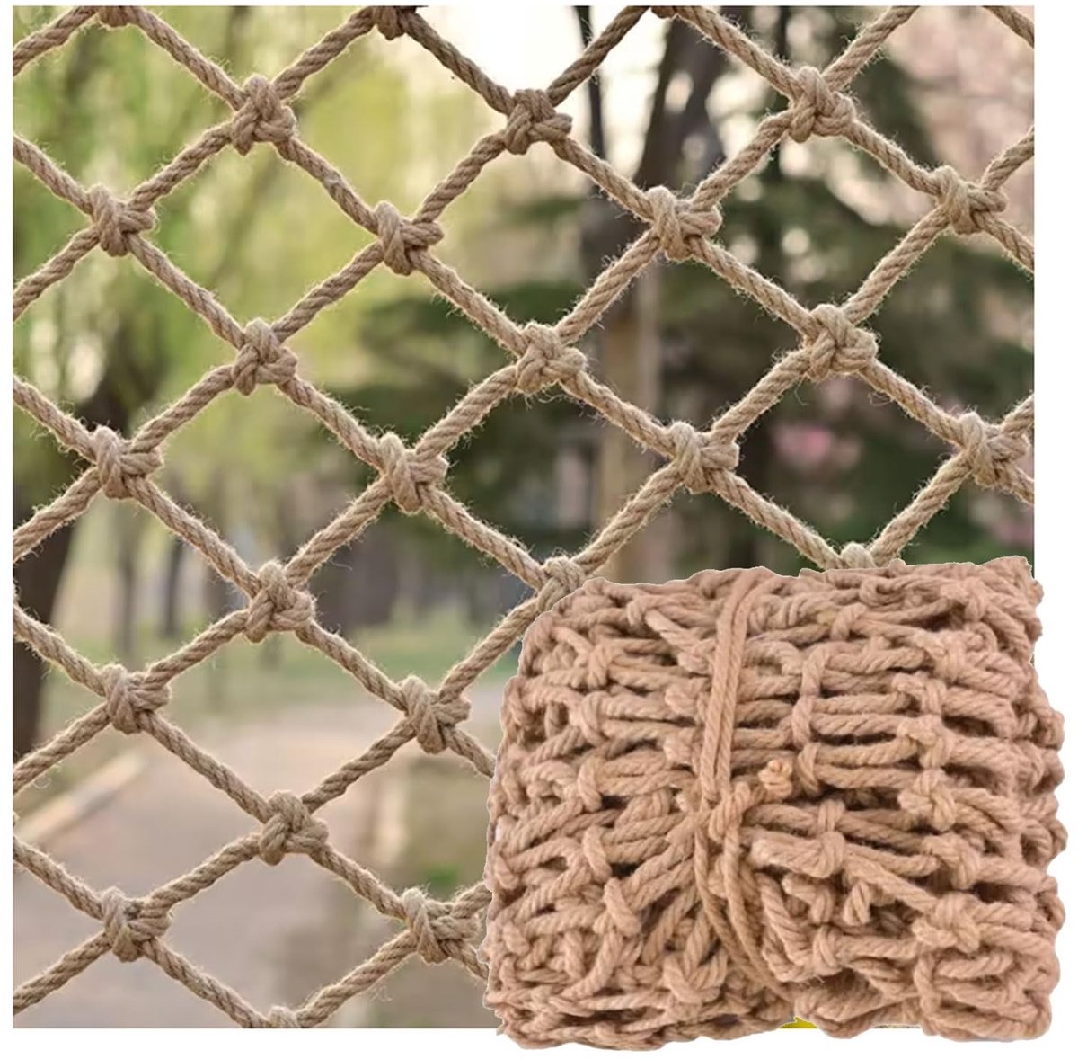 Jute Touwnet voor Kinderen - Veiligheidsnet 10 mm - Decoratief voor Binnen en Buiten