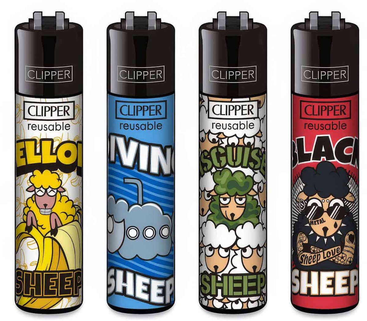 Clipper Classic Large Aanstekers "Animal Life #4" (4 Stuks)