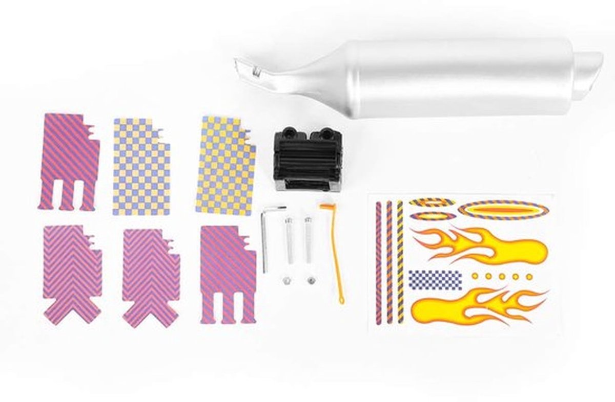 Turbo Spoke Pipe, Fiets Turbo Pijp Uitlaatsysteem Spoke Motor Geluid Maker Motocards Kit met 6 Geluidskaarten
