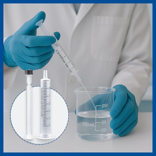 Steriele Luer Lock Spuiten 50 Stuks, 2 ml en 3 ml voor Laboratorium, Epoxyhars en Huisdieren, Wegwerp Plastic Spuiten voor Vullen en Doseren — afbeelding 3