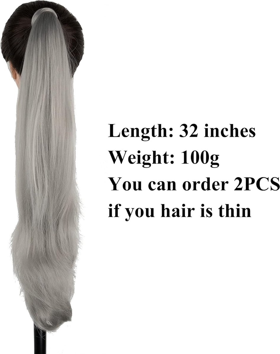 Ponytail Haarextensions voor een Flexibele en Mooie Look - Grijze Haarstukjes en Wigs