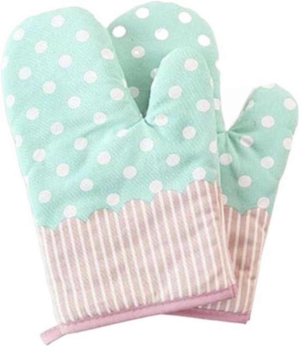 Ovenwanten - Ovenhandschoen Keuken - Bakken Grillen - Hittebestendig Antislip - 1 Stuks - Groen