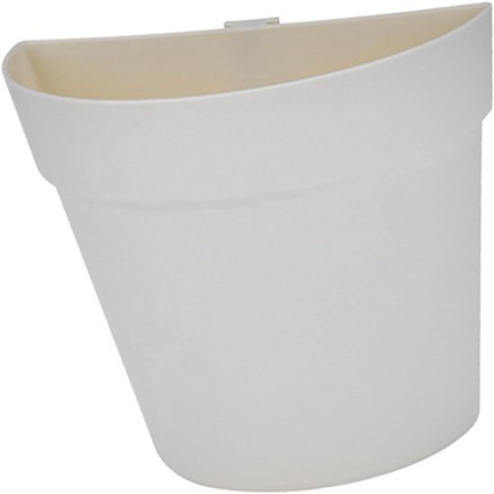 Wandplanter Half Cirkel - Muurdecoratie Pot - Planten Binnen - Waterteelt Systeem - 16 x 15 x 6 cm - Wit
