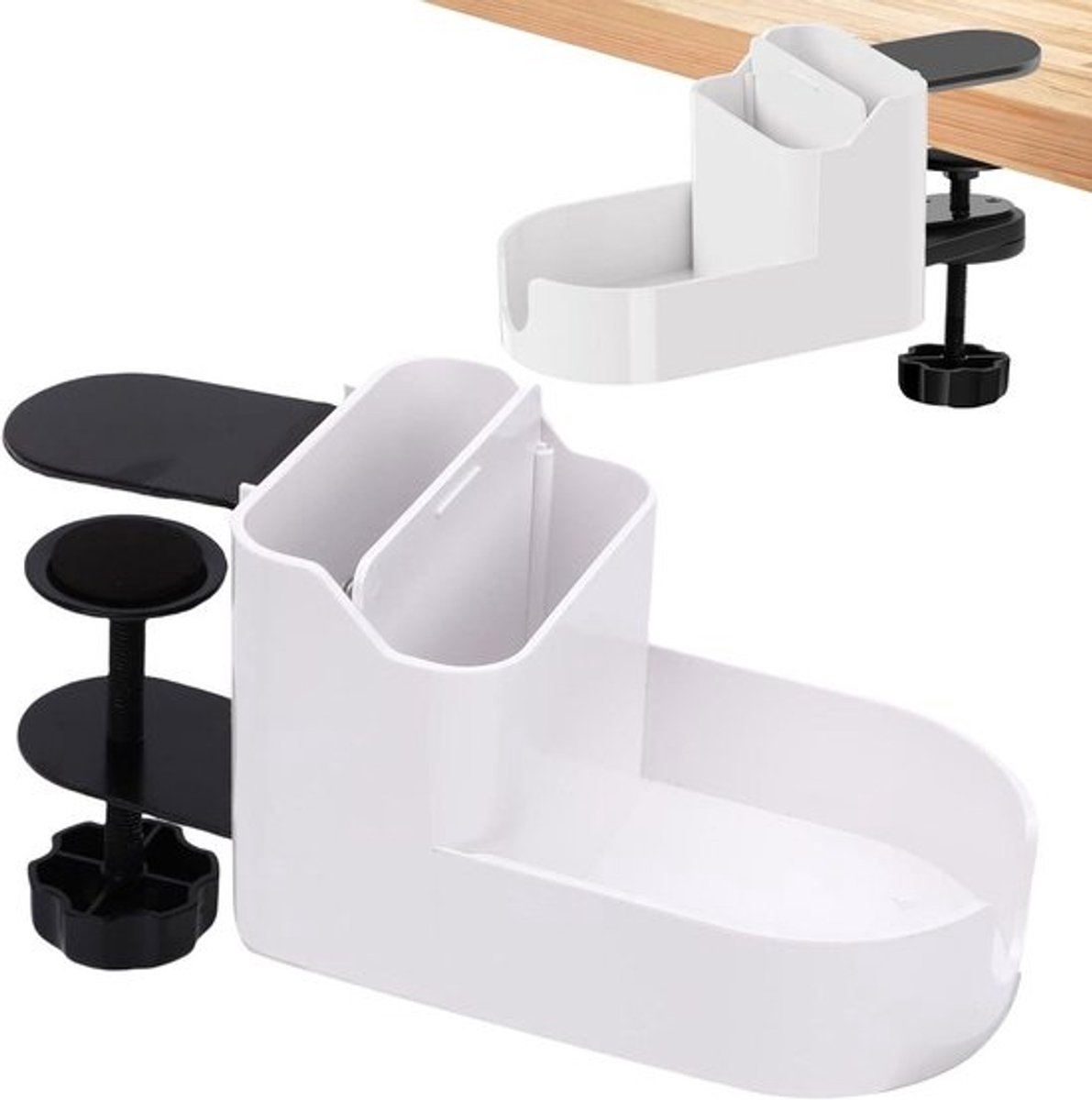 Bekerhouder Bureau - Bureau Organizer - Bureau Opbergen - Draaibaar Verstelbaar - 9 x 145 x 95 cm - Wit