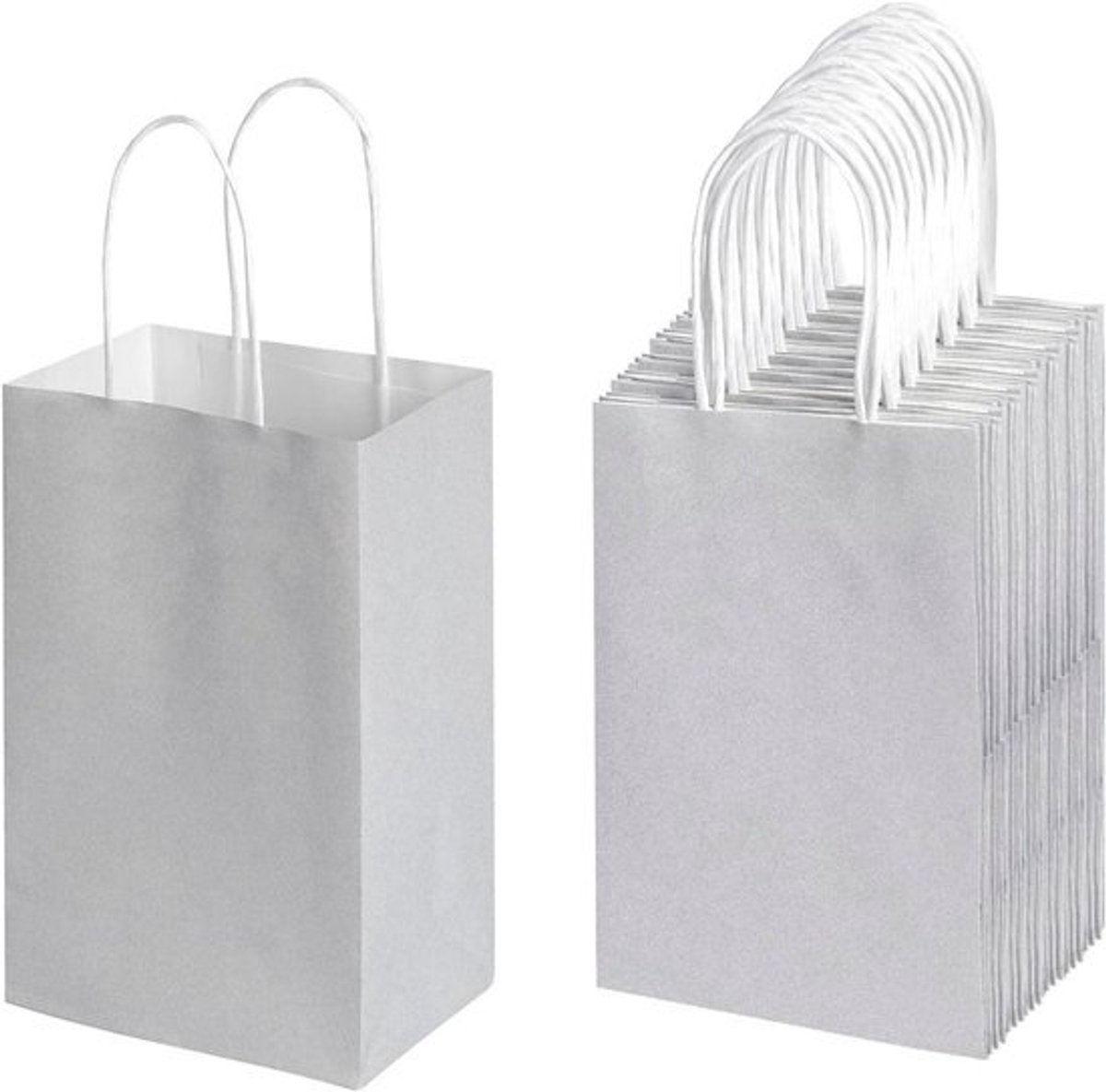 Papieren zakken met handvatten - Kraftzakken cadeauzakjes - Feestelijke geschenken verpakken - Gemaakt van 100% gerecycled papier