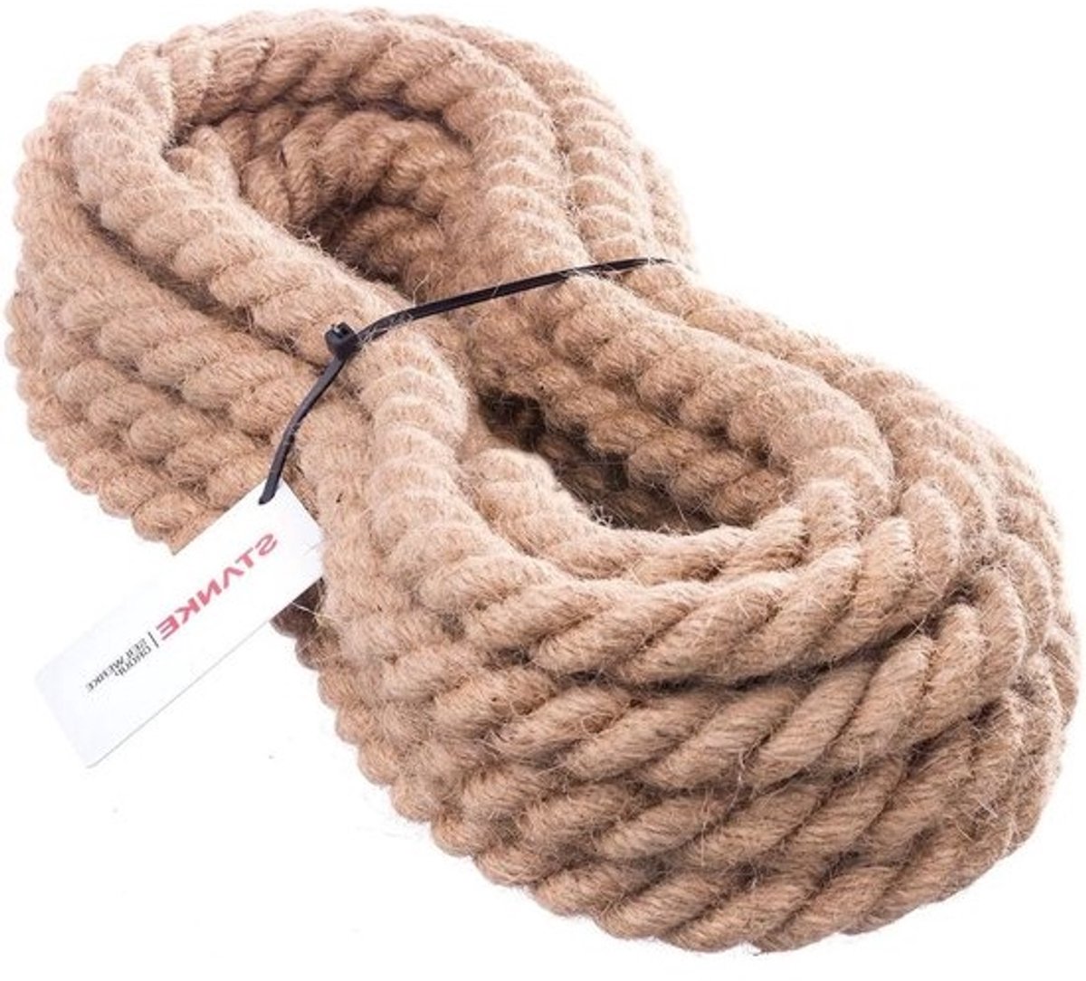 Jute Touw - Natuurlijk Touw - Decoratie en Bevestiging - Handgedraaid en Geïmpregneerd - 14mm 25m - Natuurlijk