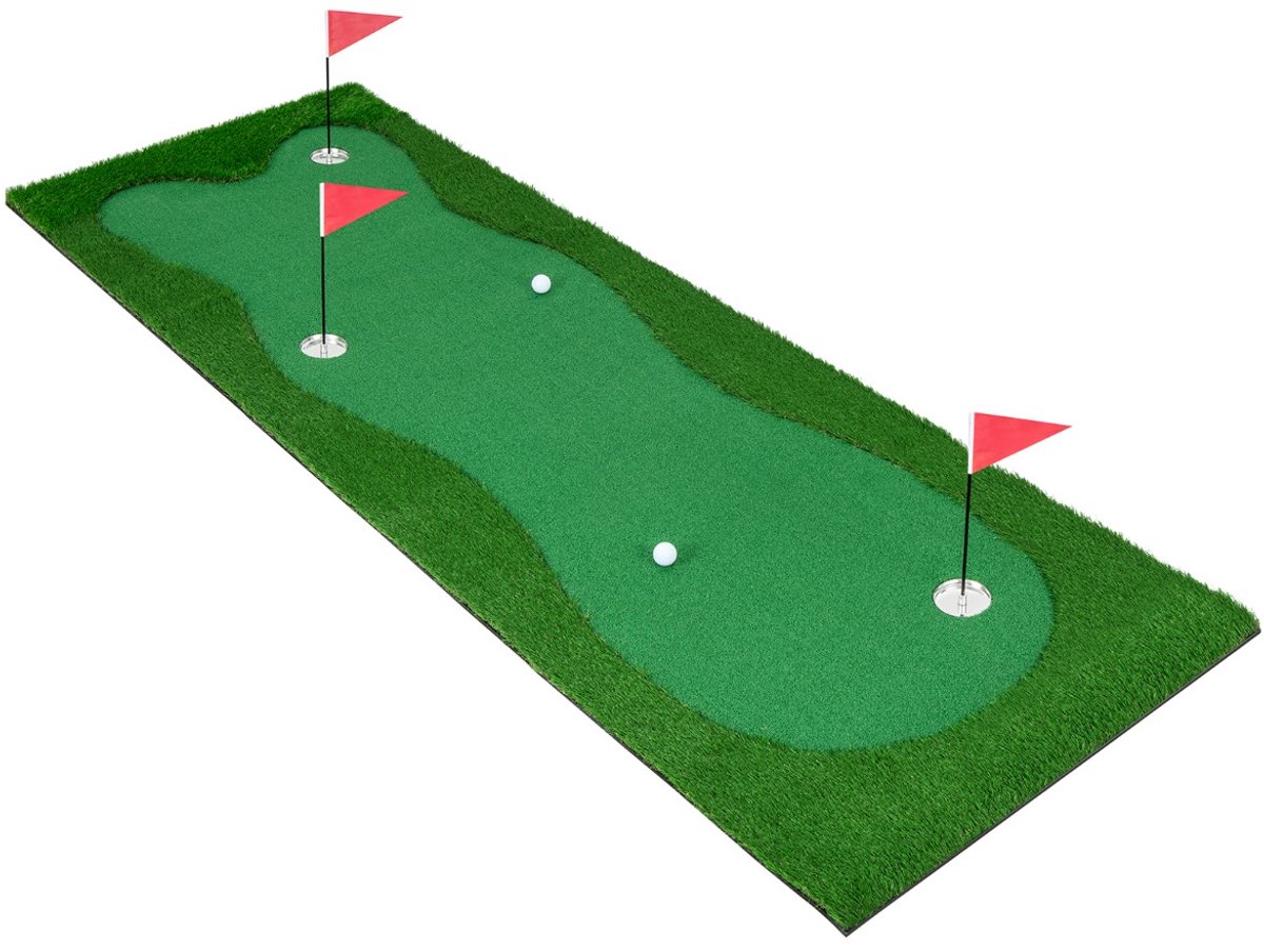 SureDeal® - Golf - Golfslagmat Golftrainingsmat - Kunstgras Holes Cup - Binnen - Buiten - 300x100 cm - Groen