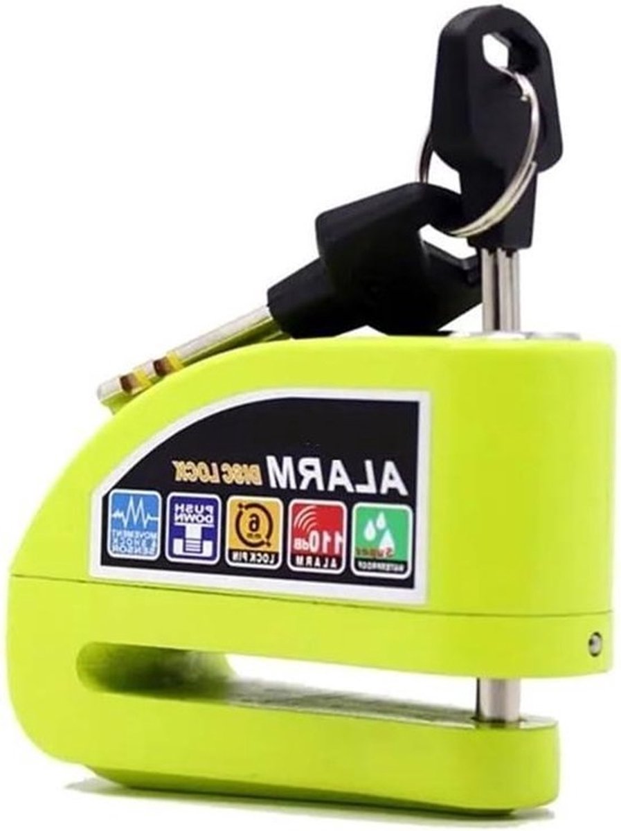 Motorfiets Alarm Slot - Schijfrem Beveiliging - Diefstal Voorkomen - Waterdichte Roestvrij Staal - 50 Gram - Groen