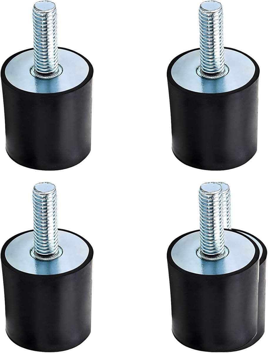 4 Stuks Rubber Buffers D20mm x H20mm voor Geluiddemping, Schokabsorptie en Vibratiedemping in Motoren en Apparaten