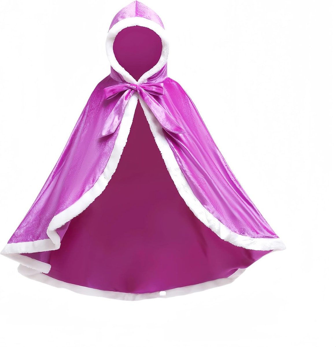 Hooded Cuff Cape Mid Length Prinsessen Cloak van Fluweel voor Meisjes - Halloween, Carnaval en Kerst Kostuum