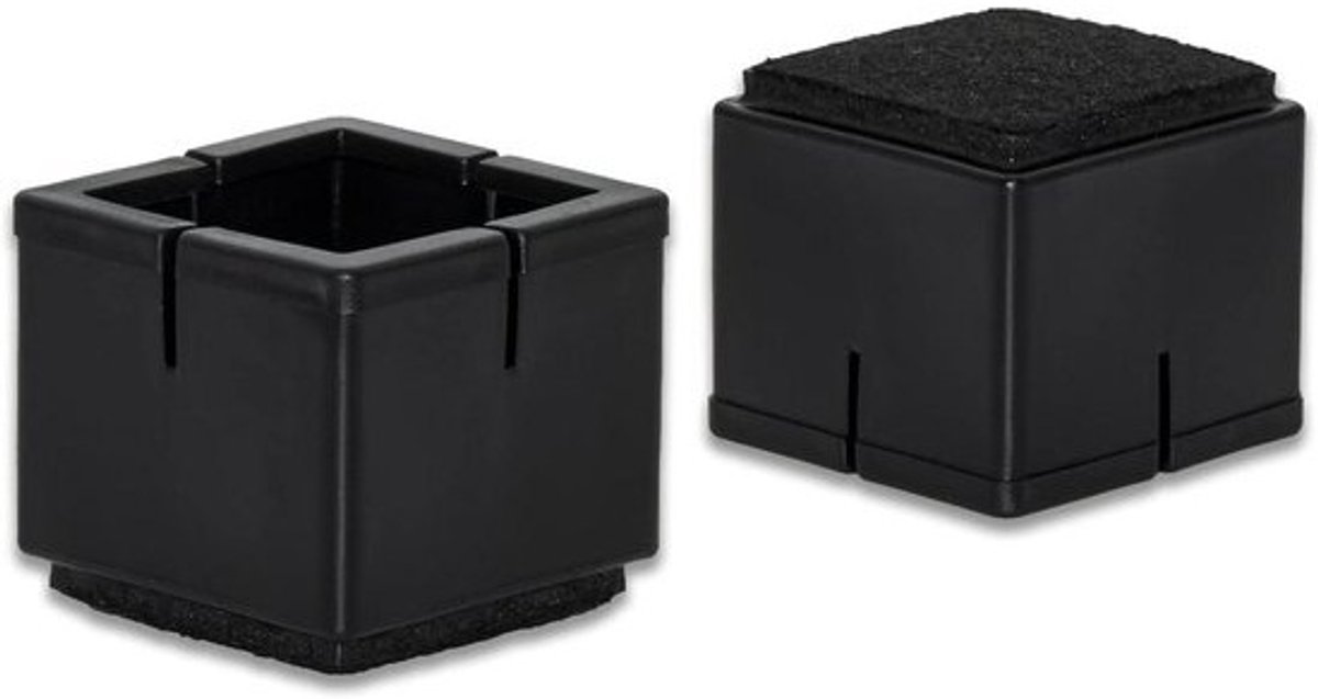 Meubelpoten Beschermers - Stoelpoten Doppen - Vloeren Beschermen - Makkelijk te Plaatsen - 42-48 mm - Zwart