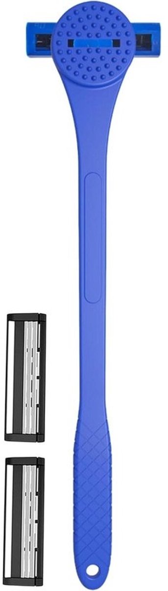 Rugscheerapparaat Heren - Lichaamsgroomer Trimmer - Gladde Huid - 2-in-1 Scheer & Massage - 46 cm Lengte - Zwart Blauw