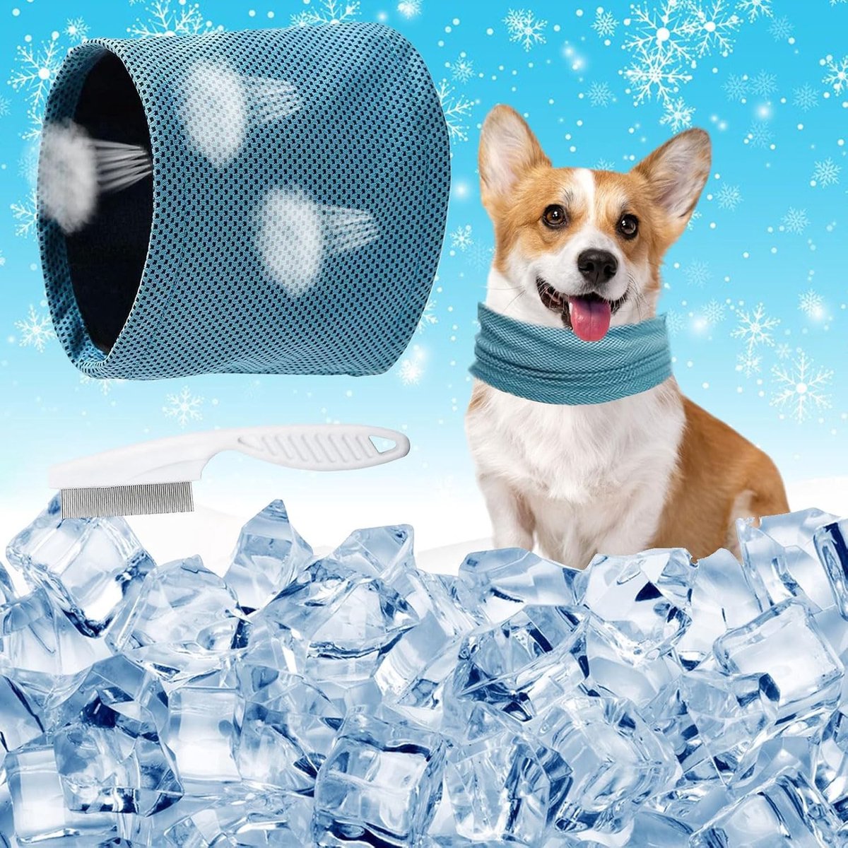 Verkoelende hondenhalsdoeken, ademend en comfortabel, ideaal voor warme dagen met uw hond