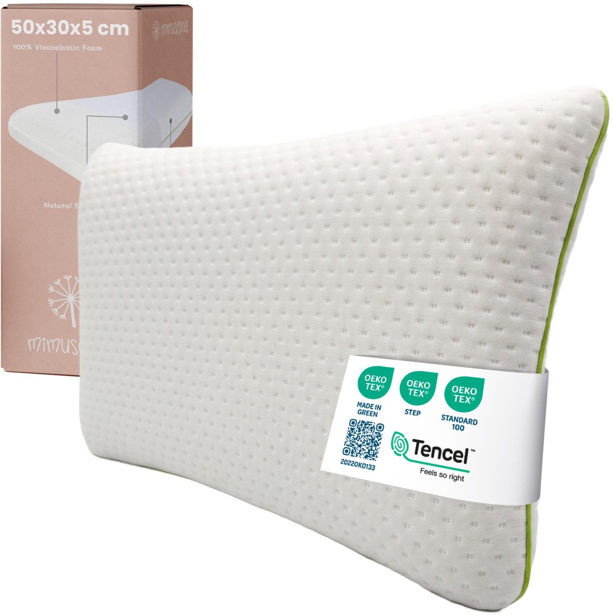 Kinderen Visco-Elastisch Kussen - Ademend Geheugenfoam - 50 x 30 cm