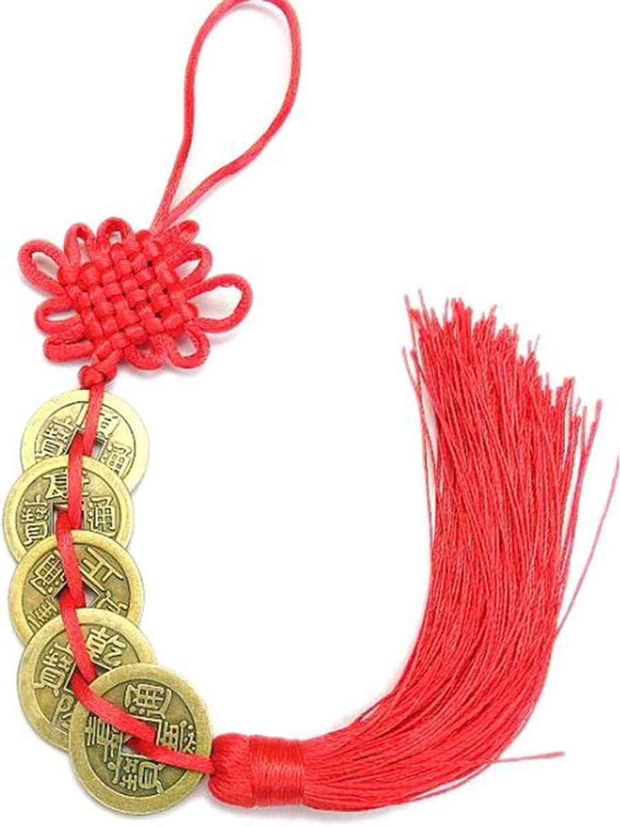 Auto Spiegel Hanger - Mini Windgong - Zwart/Rood