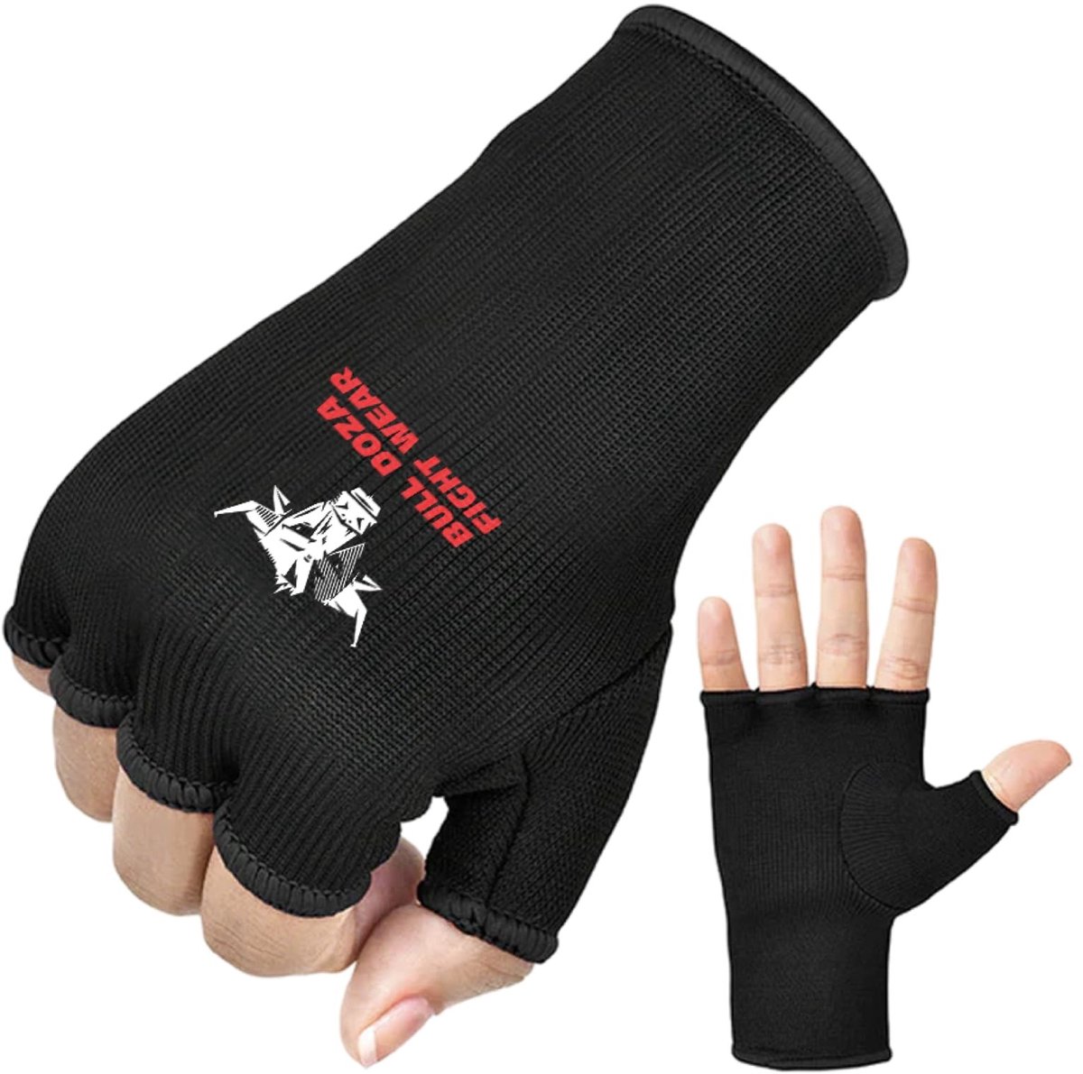 Halve Vinger Bokshandschoen - Zwart - M
