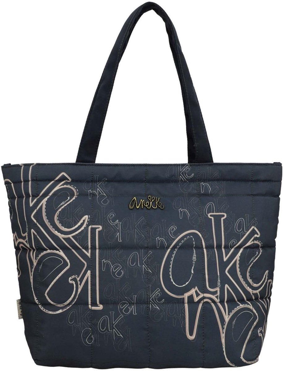 Shopper Multicolor - Donkerblauw met stiksels