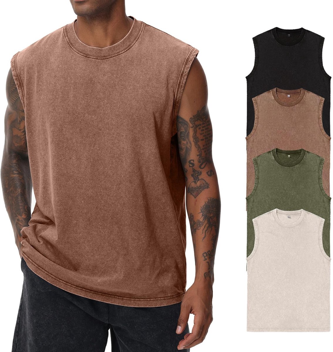Korte Mouw Fitness Tanktop - Ademend Katoen