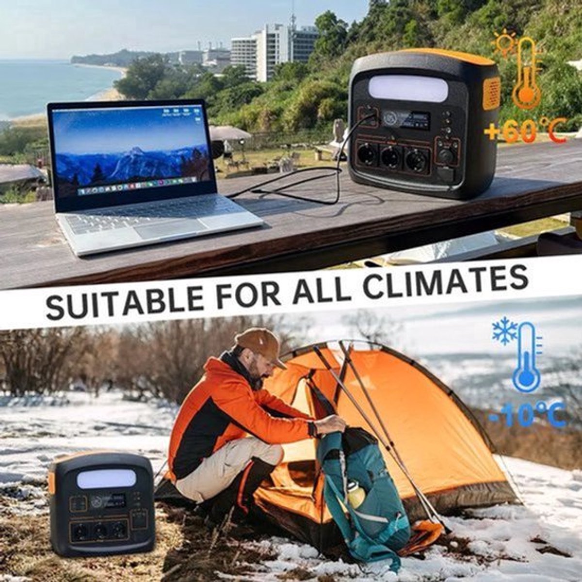 Mobiele Powerstation – Draagbare Energiebron – Noodstroomvoorziening – Back-Up Batterij – 1100 Wh Capaciteit – 1200W Continu Vermogen