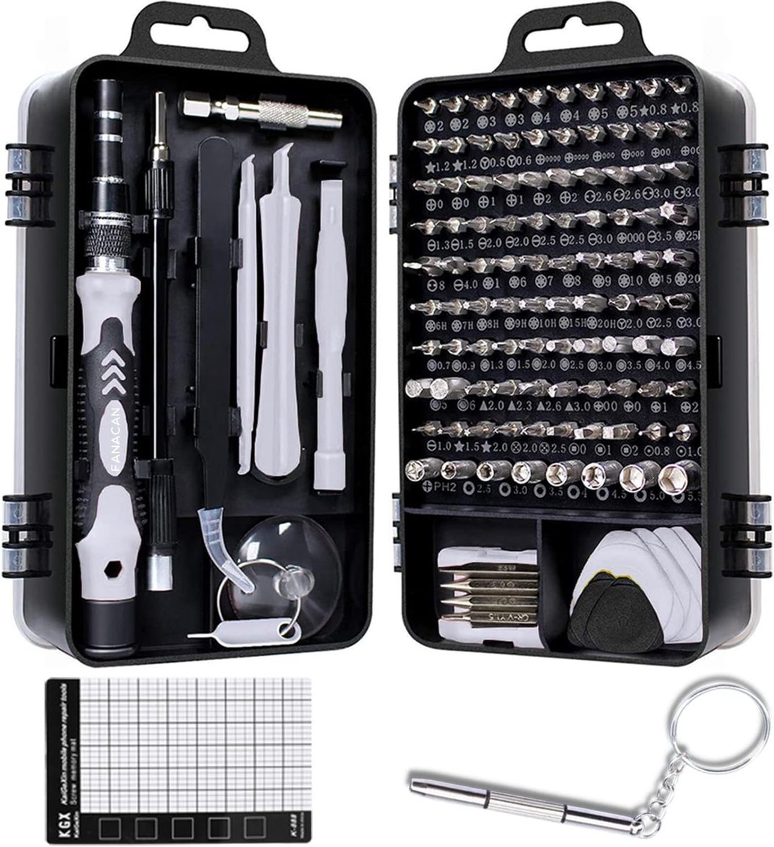 130-in-1 Precisie Schroevendraaierset, Magnetische Reparatietool Kit voor iPhone, MacBook, Laptop, PC en PS4, Ideaal voor Technisch Onderhoud en Klussen
