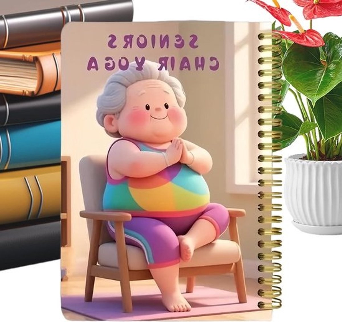 Stoelyoga Gids - Oefenboek Senioren - Gezondheid Verbeteren - 30 Dagen Programma - 21 x 15 x 1 cm
