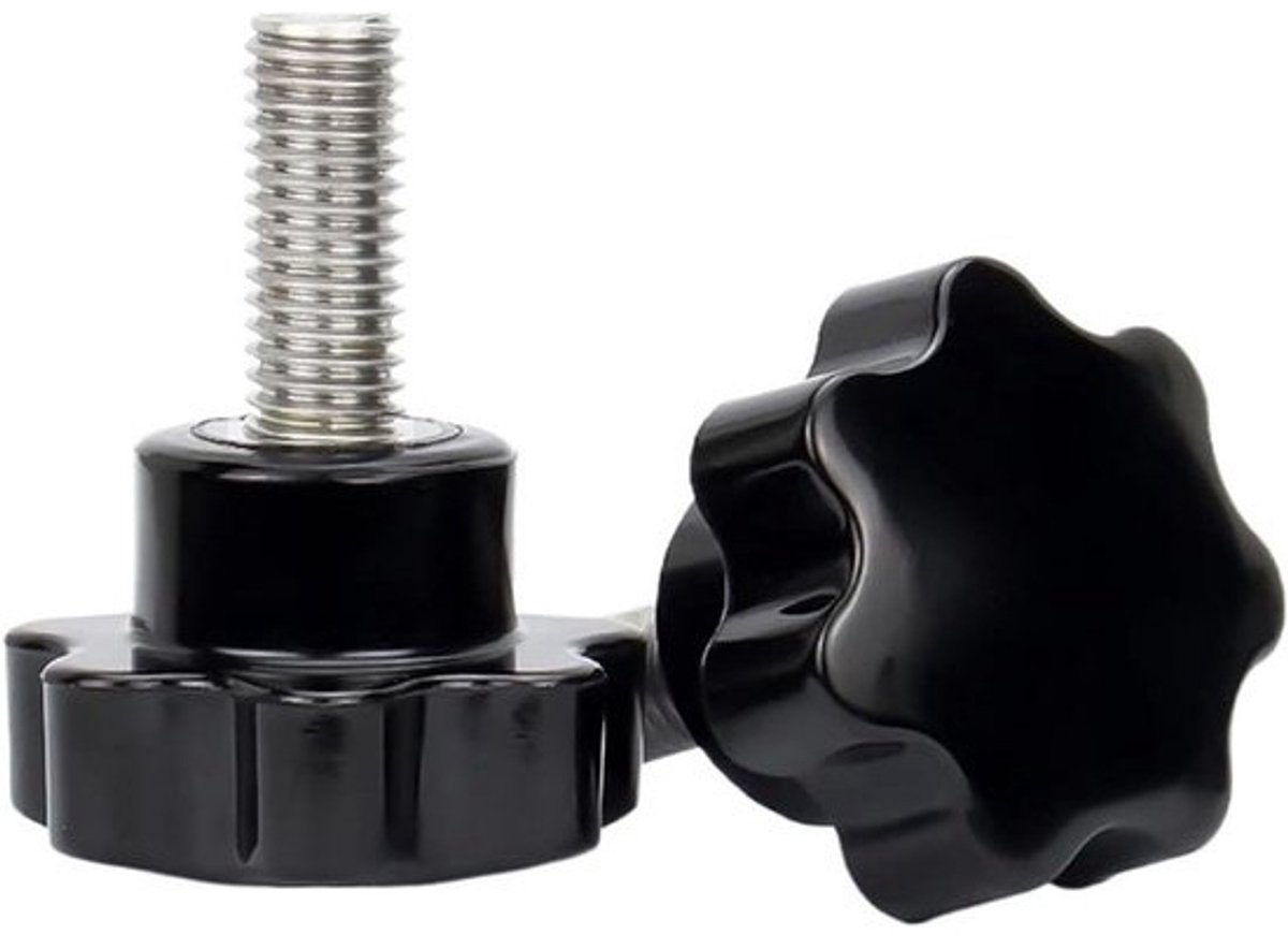 Knopschroeven Ster - Zeskantkop Schroeven - Apparatuur Instellen - Ergonomische Vorm - M5 Kop 25mm - Zwart
