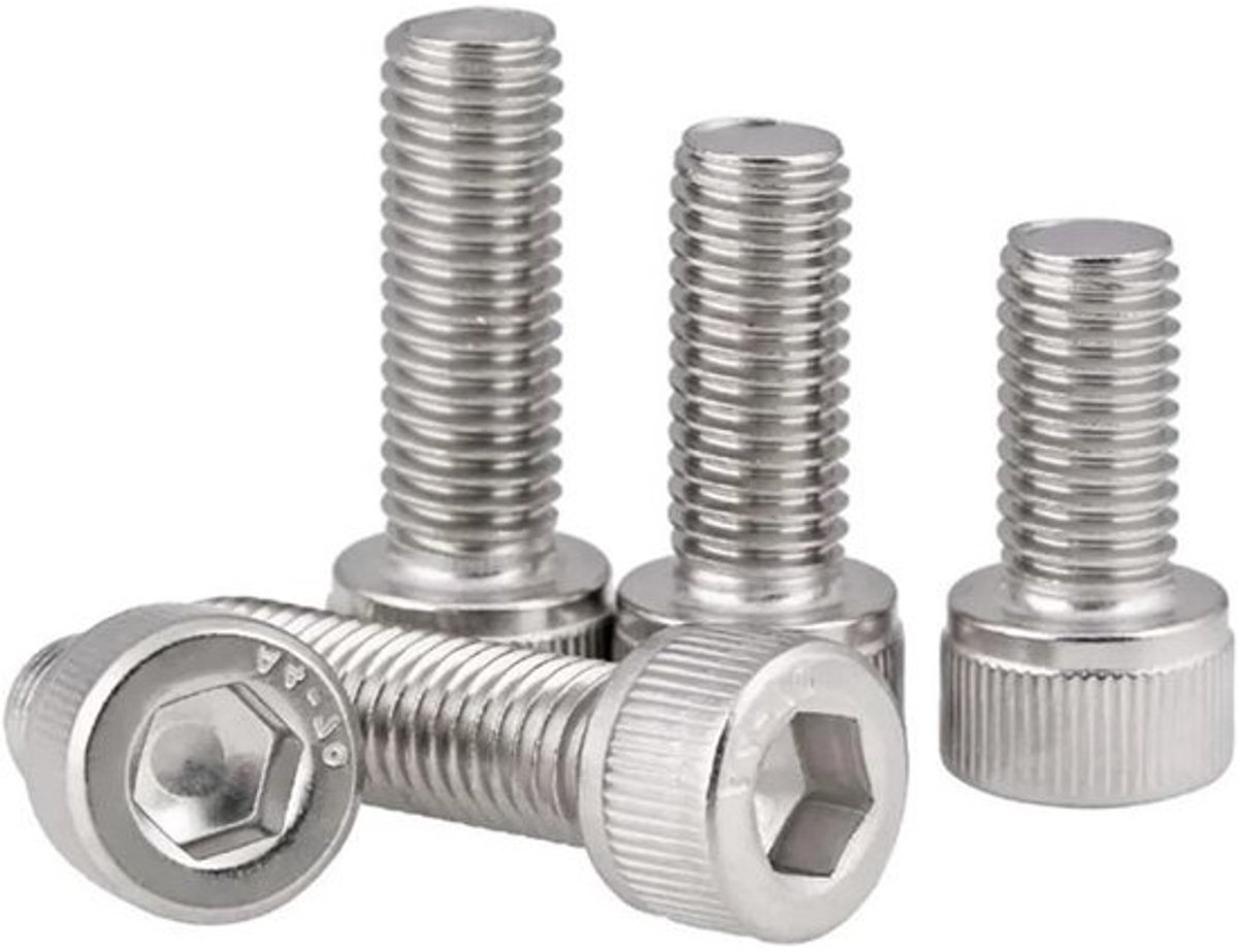 Roestvrijstalen Inbusschroeven - Zeskantbouten Set - Precisie Werk - Uitgebreid Assortiment Maten - M1.4 tot M10 - Zilverkleurig