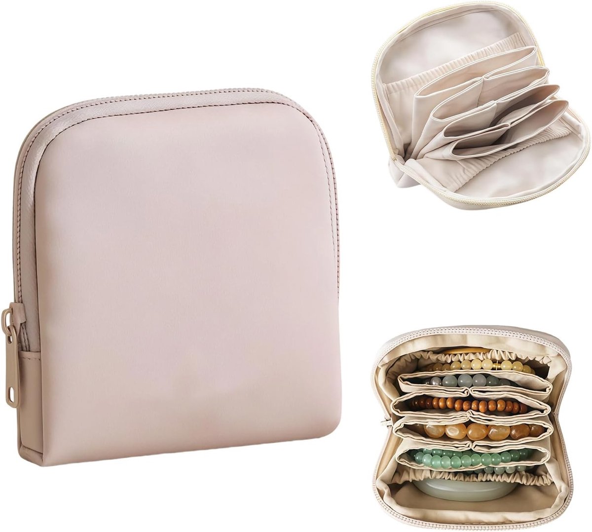 Draagbare Sieradenopbergdoos voor Reizen, Geschikt voor Ringen, Kettingen, Oorbellen en Horloges, Ideaal voor Vrouwen en Perfect voor Vakanties en Dagelijks Gebruik