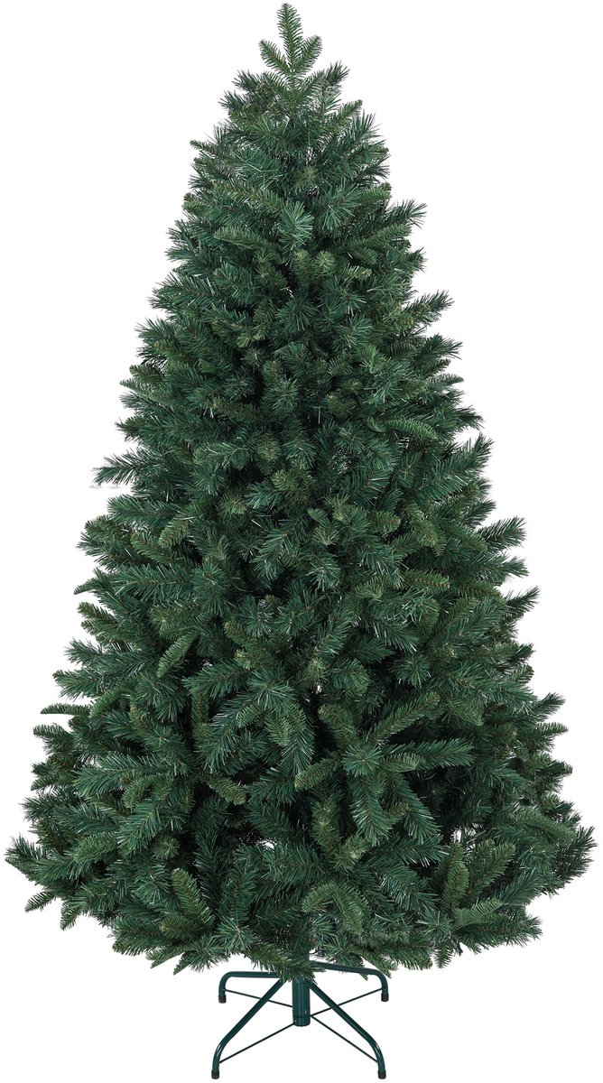 Kunstkerstboom 180 cm Kerstboom met opvouwbaar stalen onderstel, 1061 takken, kerstversiering, groen
